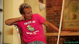 BBW Duo Dominates Young Guy in Wild Threesome Action.