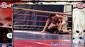 European Babes Wrestle and Finger in Ring