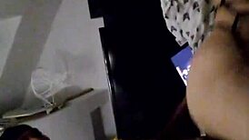 Thick little white girl and ray create a playful mess together in the kitchen