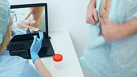 Nurse Jerks Off Patient! Prostate Massage for Semen Analysis!