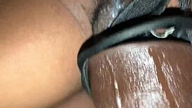 lesbian strap on fucks ass with cumshot in homemade series