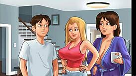 Summertime Saga got me hooked! Pervert neighbour spies on cheerleaders with perky boobs 😍