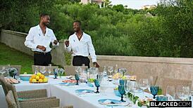 So, gorgeous Agatha got a BBC creampie in a wild hentai interracial threesome.