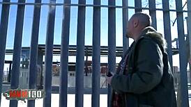 Wow, this hot Latina MILF pees on cock outdoors! Hardcore banging is unreal! 😍