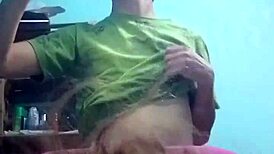 Couple films themselves fucking doggy style in thong and panties.