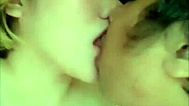 Conversational sweet couple getting wild in bed with steamy fun