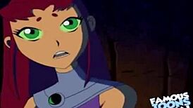 Watch starfire and robin in doggystyle!