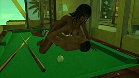 Playing On The Pool Table With Anime Hentai Action!