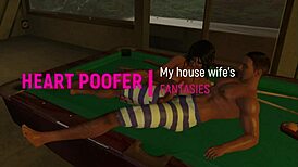 Playing On The Pool Table With Anime Hentai Action!