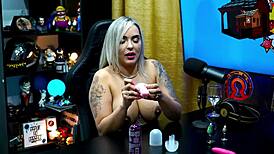 Kiara blay enjoyed the studio toys and nearly inserted one into her pussy during the podcast