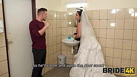 Bride4K: Bride Cheats with Stranger in Locked WC!