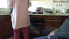 Unbelievable! Indian Bhabhi Gulps My Cumshot After Flashing My Massive Dick in Kitchen!