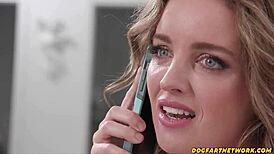 Sad Blondie Gangbanged by Bestie and 8 Huge Dicks in Dogfart Scene