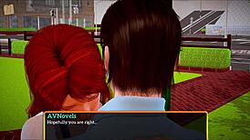 my new family 308 with teen 18+ amateurs in cartoon redhead style