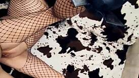 sexwife interacts with her fans in stockings and lingerie