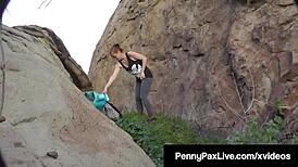 Backpacker Penny Pax, what happens when you get fucked by a fat cock land owner?