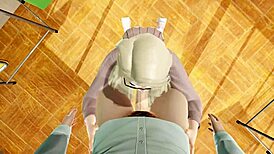 A young girl with a cursed bra gets fucked in university hentai, her big ass bent over in pov