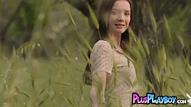 Totally Naked Brunette Babe Janeth Tense Exposes Small Tits