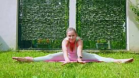 Hey, check Stella Cardo doing sexy outdoor yoga with that cute body!