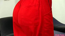 Horny tranny julia steinkopf jerks off while stimulating her ass