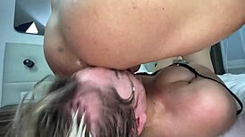 Yo, check this amateur teen slut with a big ass giving a hardcore blowjob. She’s wild with that monster cock!