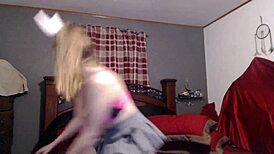 sexy roxxxanne69 sucking dildo with rabbit ears and spitting