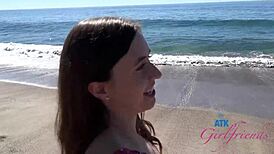 Kourtney Ray enjoys pussy play and road head on beach date POV