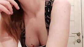 Milf In Dress Uses Dildo In Restroom