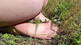 Perfect Ass Girl Strips Naked in the Hills for Solo Fun