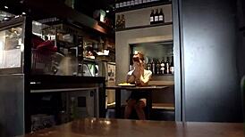 Asian babe begs for rough 3p sex with spanking and cumshots