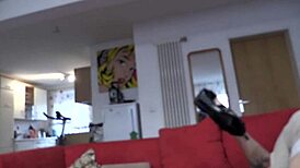 Tattooed teen 18+ fucks with new friend in front of the camera