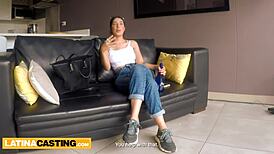 tight latina college student gets wet pussy stretched in model audition