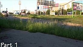 Risky Public Gangbang Orgy On The Street With Pretty Blonde