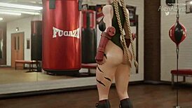 Two girls explore each other's shaved pussies and boobs in a sexy gay couple scene