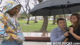 I love taking hard cock while my cuckold husband watches