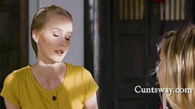 Stepdaughters lick each other freely