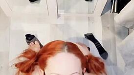 Kitty Sucks Long Hard Dick, Drinks Piss, Gets Spat On, Tastes Cum