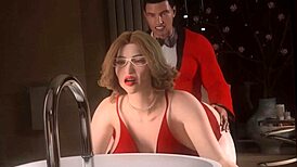 horny men dominate trans woman in intense anime clash