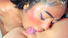 intense pov action with latina lesbians sucking wet pussy hard