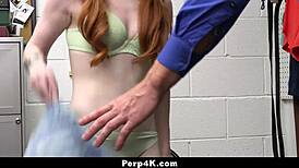 A teen 18+ gets caught stealing candy in the shop, leading to hardcore missionary and doggystyle riding