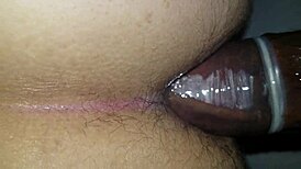 Damn! Huge black shemale cock stretches my tight white ass raw!