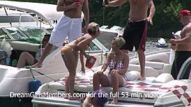 innocent teens turn into wild public pussy eating sluts on party boat