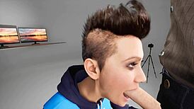 Teen Chokes On Deepthroat Blowjob In 3D Hentai.