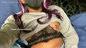 joanfantasy explores her creamy pussy in a solo masturbation session at home