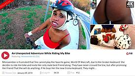4K Msnovember Pulls Red Thong from Ebony Pussy, Fucked Hardcore After Bike Ride. Face Down, Ass Up Rough BBC on Sheisnovember