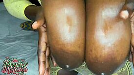 Step Daddy Pounds Ebony Babe Hard, Squirting Creampie