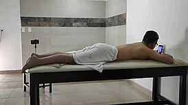 recording this big ass latina masseuse getting licked and rimmed in doggystyle