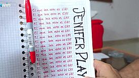 blonde milf's stepbrother jerks off to her panties with dildo nearby