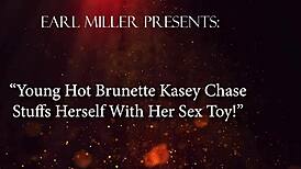 kasey chase stuffs her pussy with dildo, feeling deep pleasure in stockings and lingerie