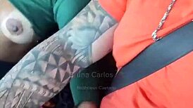 Fucked hot blonde in car cumshot